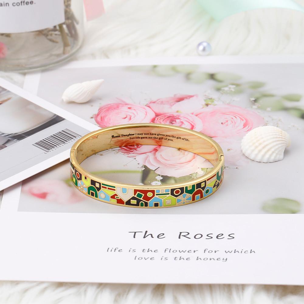 To My Bonus Daughter "BONUS DAUGHTER, I MAY NOT HAVE GIVEN YOU THE GIFT OF LIFE. BUT LIFE GAVE ME THE GIFT OF YOU" Enamel Craft Bracelet - SARAH'S WHISPER