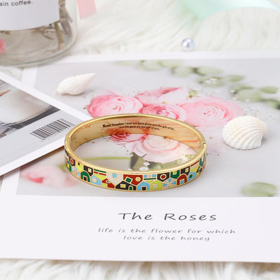 To My Bonus Daughter "BONUS DAUGHTER, I MAY NOT HAVE GIVEN YOU THE GIFT OF LIFE. BUT LIFE GAVE ME THE GIFT OF YOU" Enamel Craft Bracelet - SARAH'S WHISPER