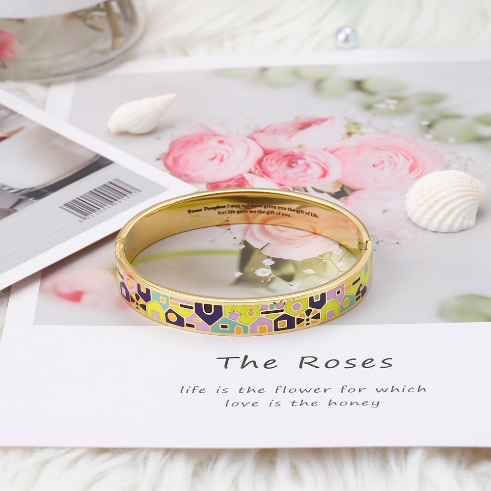 To My Bonus Daughter "BONUS DAUGHTER, I MAY NOT HAVE GIVEN YOU THE GIFT OF LIFE. BUT LIFE GAVE ME THE GIFT OF YOU" Enamel Craft Bracelet - SARAH'S WHISPER