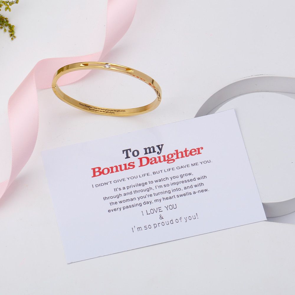 To my Bonus Daughter "BONUS DAUGHTER, I MAY NOT HAVE GIVEN YOU THE GIFT OF LIFE. BUT LIFE GAVE ME THE GIFT OF YOU" Bracelet - SARAH'S WHISPER