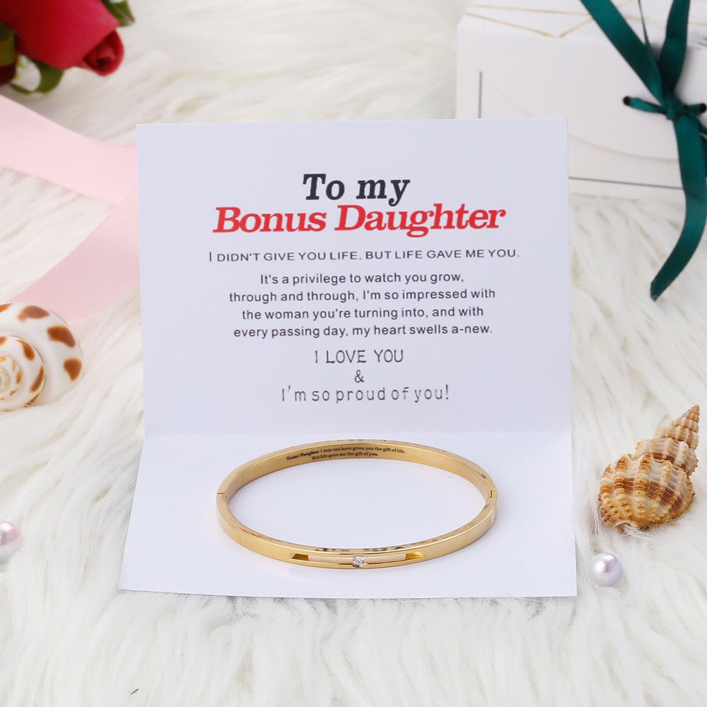 To my Bonus Daughter "BONUS DAUGHTER, I MAY NOT HAVE GIVEN YOU THE GIFT OF LIFE. BUT LIFE GAVE ME THE GIFT OF YOU" Bracelet - SARAH'S WHISPER