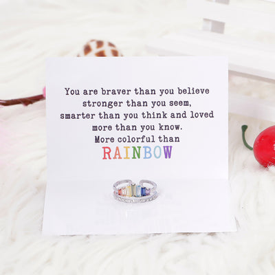 To My Sister "You are braver than you believe stronger than you seem, smarter than you think and loved more than you know." RAINBOW RING - SARAH'S WHISPER
