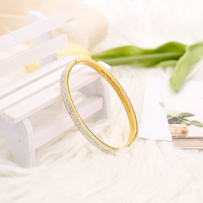 To My Bonus Daughter "BONUS DAUGHTER, I MAY NOT HAVE GIVEN YOU THE GIFT OF LIFE. BUT LIFE GAVE ME THE GIFT OF YOU" Full Diamond Gold/Silver Bracelet - SARAH'S WHISPER
