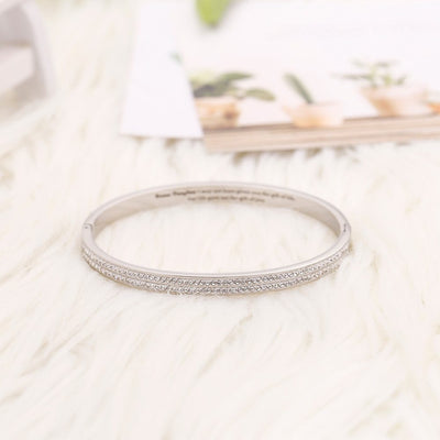 To My Bonus Daughter "BONUS DAUGHTER, I MAY NOT HAVE GIVEN YOU THE GIFT OF LIFE. BUT LIFE GAVE ME THE GIFT OF YOU" Full Diamond Bracelet - SARAH'S WHISPER