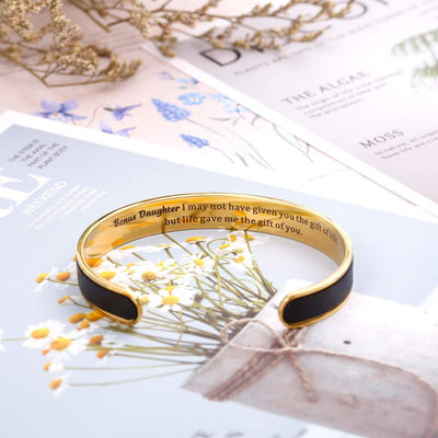 To my Bonus Daughter "BONUS DAUGHTER, I MAY NOT HAVE GIVEN YOU THE GIFT OF LIFE. BUT LIFE GAVE ME THE GIFT OF YOU" Bracelet - SARAH'S WHISPER