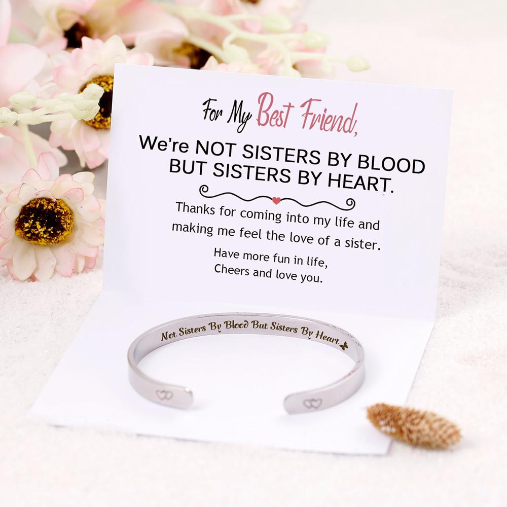 For My Best Friend "NOT SISTERS BY BLOOD BUT SISTERS BY HEART" Bracelet - SARAH'S WHISPER