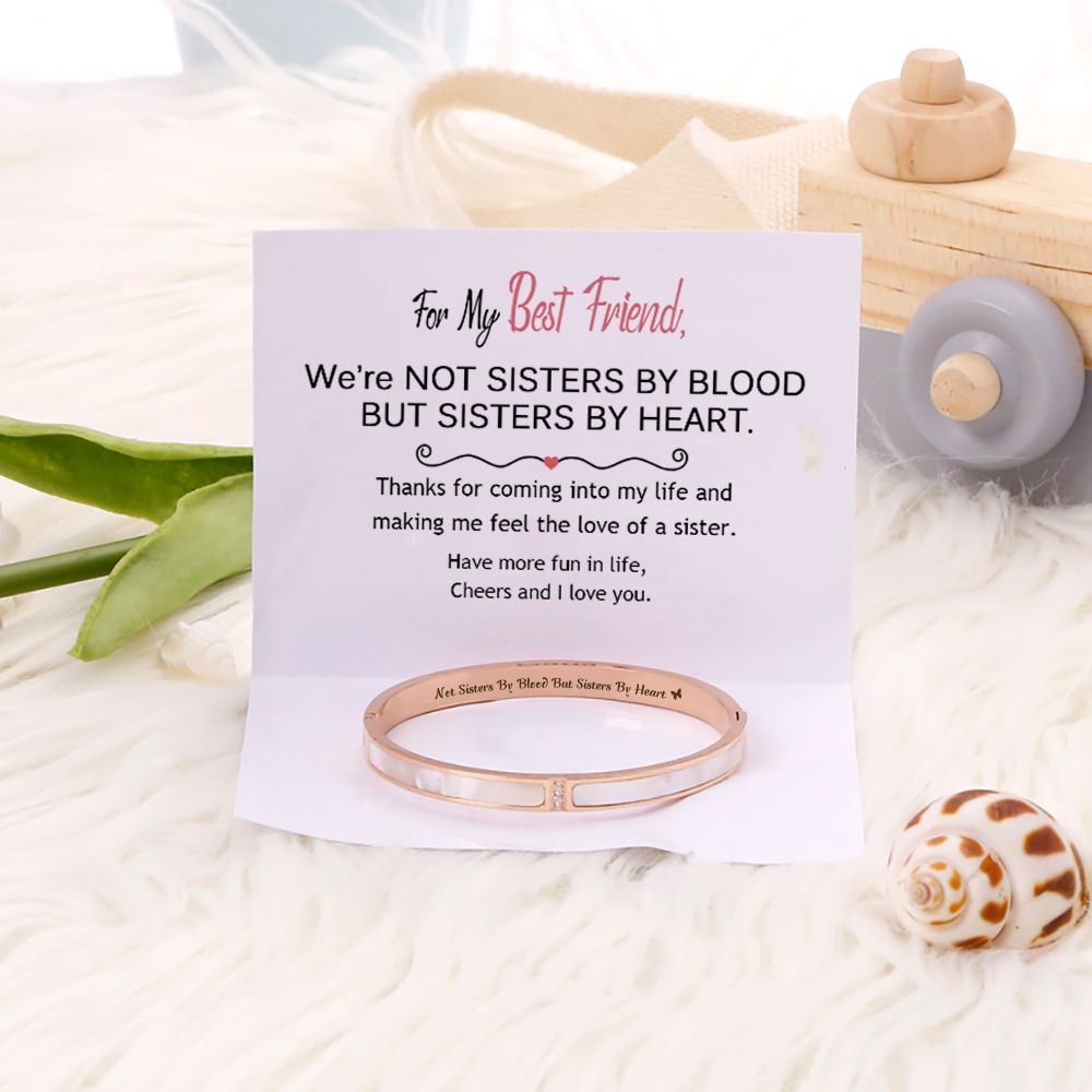 For My Best Friend "Not Sisters By Blood But Sister By Heart" Bracelet - SARAH'S WHISPER