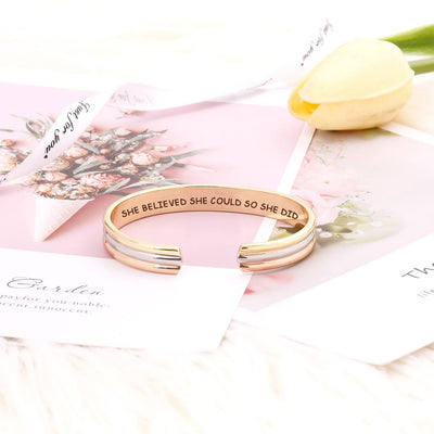 "She Believed She Could So She Did" Bracelet - SARAH'S WHISPER
