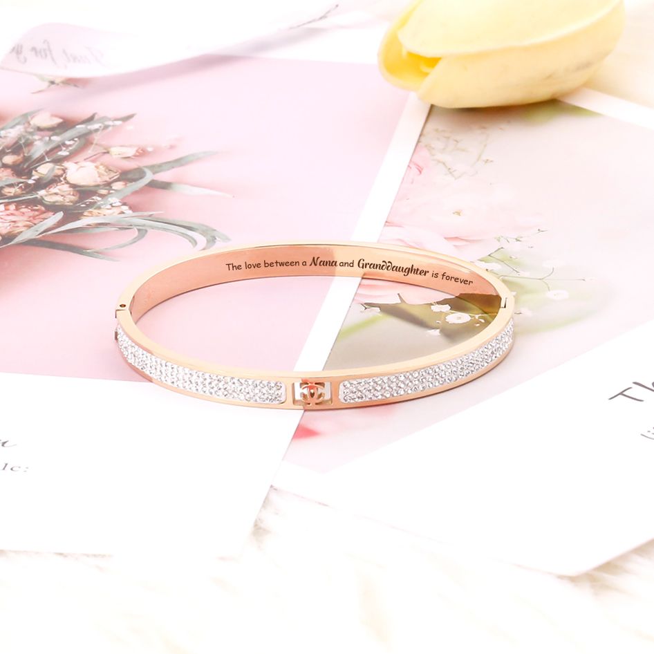 To My Granddaughter "The love between a Nana and Granddaughter is forever" Full Diamond Bracelet - SARAH'S WHISPER