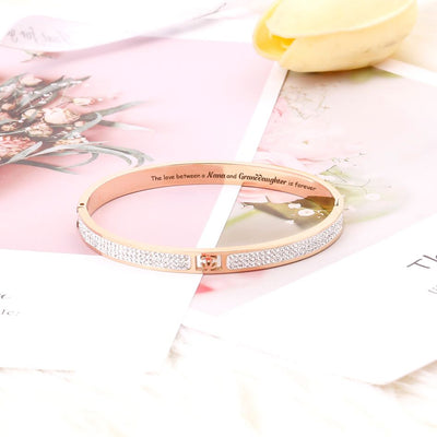 To My Granddaughter "The love between a Nana and Granddaughter is forever" Full Diamond Bracelet - SARAH'S WHISPER