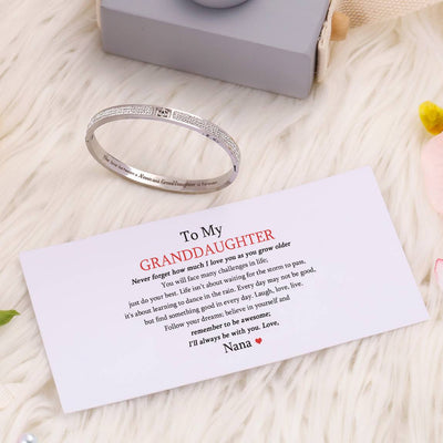 To My Granddaughter "The love between a Nana and Granddaughter is forever" Full Diamond Bracelet - SARAH'S WHISPER
