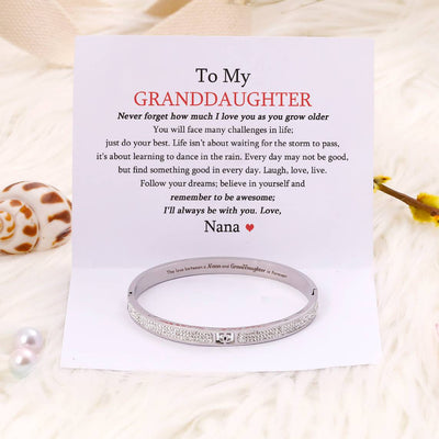 To My Granddaughter "The love between a Nana and Granddaughter is forever" Full Diamond Bracelet - SARAH'S WHISPER