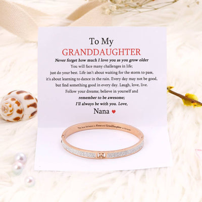 To My Granddaughter "The love between a Nana and Granddaughter is forever" Full Diamond Bracelet - SARAH'S WHISPER