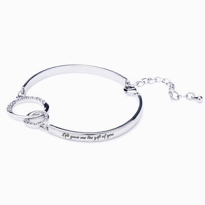 To My Bonus Daughter "LIFE GAVE ME THE GIFT OF YOU" Double Ring Bracelet