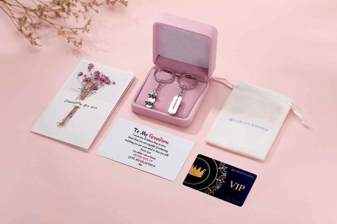 To My Grandson "NEVER GIVE UP" Scooter Chain - SARAH'S WHISPER