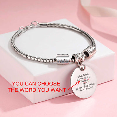 [Custom Name And Optional Address] To My GRANDDAUGHTER "The love between a [Nana] and granddaughter is forever" Bracelet [💞 Bracelet +💌 Gift Card + 🎁 Gift Box + 💐 Gift Bouquet] - SARAH'S WHISPER