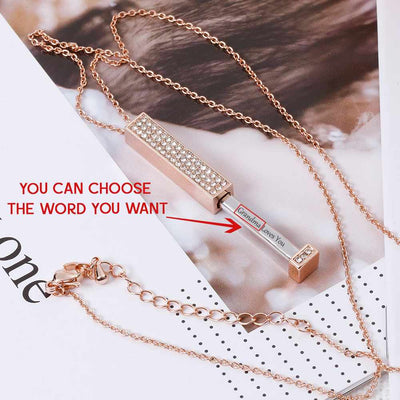 [Optional Address] To My GRANDDAUGHTER "[Grandma] Loves You" Diamond Necklace [💞 Necklace +💌 Gift Card + 🎁 Gift Box + 💐 Gift Bouquet] - SARAH'S WHISPER