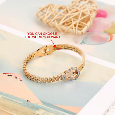 [Optional Address] To My GRANDDAUGHTER "The love between a [Grandma] and Granddaughter is forever" Belt Bracelet [💞 Bracelet +💌 Gift Card + 🎁 Gift Box + 💐 Gift Bouquet] - SARAH'S WHISPER