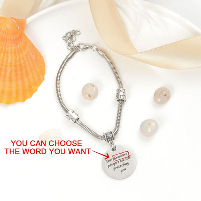 [Custom Name And Optional Address] To My GRANDDAUGHTER "Your [Grandma]'s prayers are still protecting you" Bracelet [💞 Bracelet +💌 Gift Card + 🎁 Gift Box + 💐 Gift Bouquet] - SARAH'S WHISPER