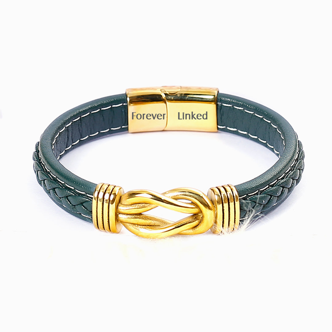 To My Son "A Powerful Bond" Leather Braided Bracelet