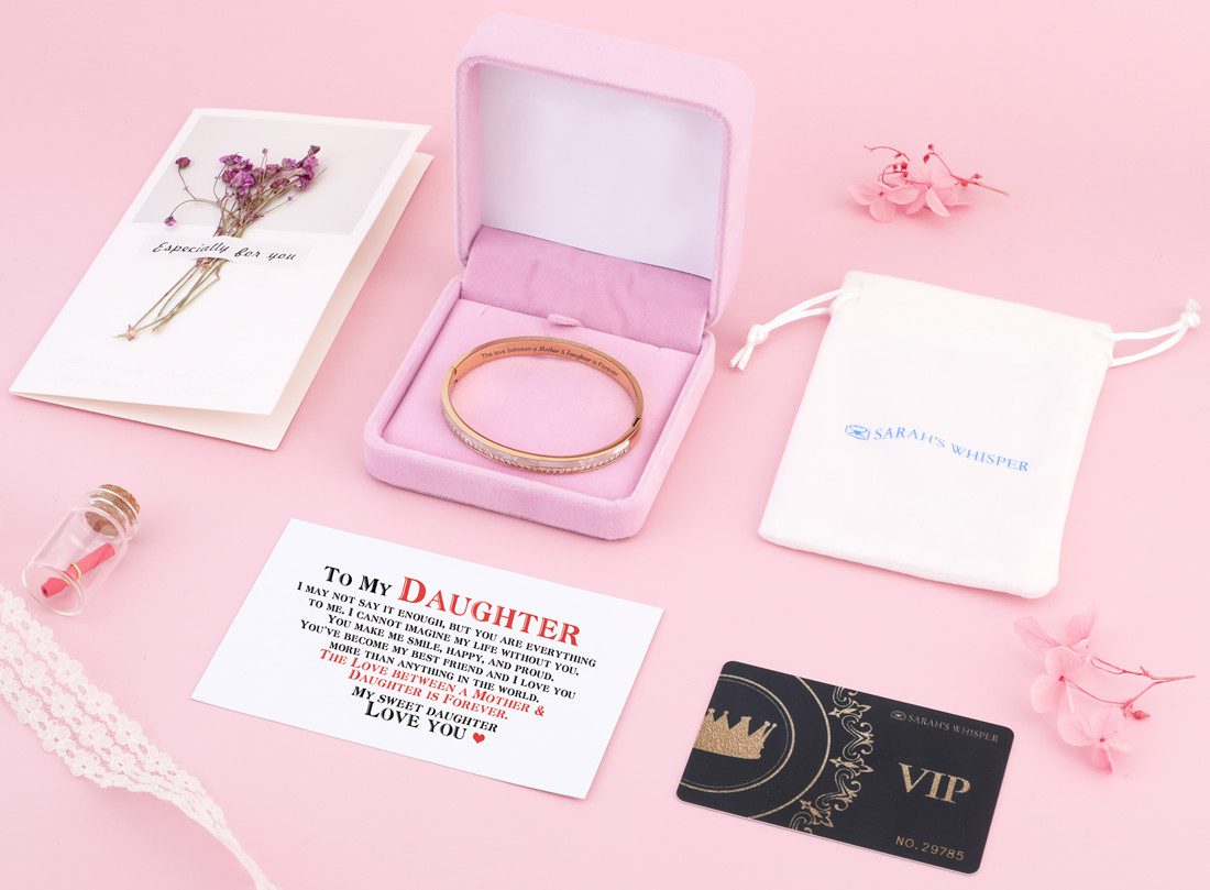To My Daughter "The Love between a Mother & Daughter is Forever" Bracelet - SARAH'S WHISPER