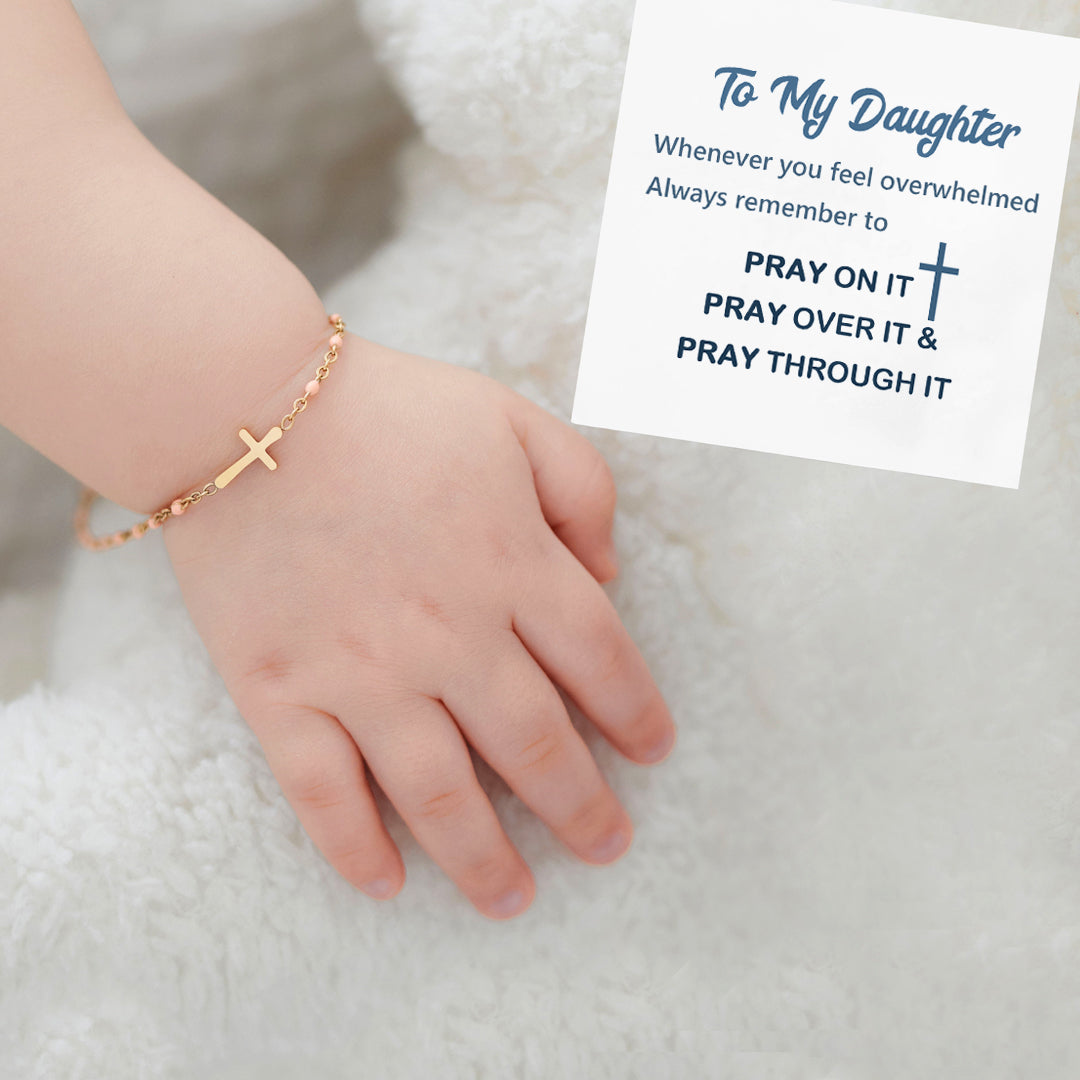 "PRAY ON IT PRAY OVER IT & PRAY THROUGH IT" Cross Bracelet