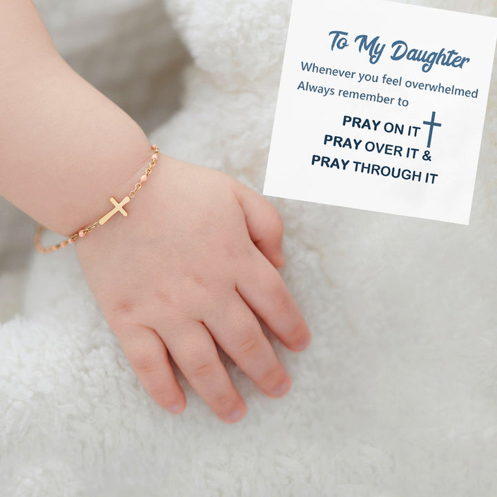 "PRAY ON IT PRAY OVER IT & PRAY THROUGH IT" Cross Bracelet