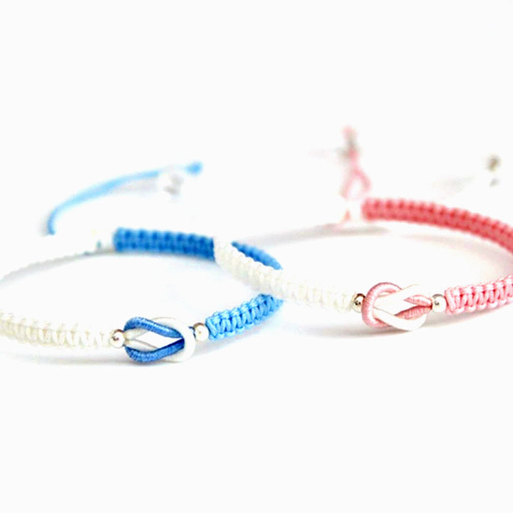 Close-up detail of handmade braid on best friends bracelet