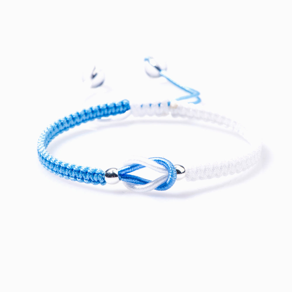 Rope bracelet for grandson with braided design on white background