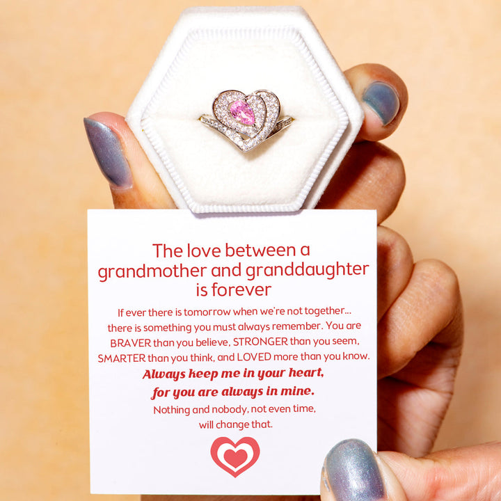 To My Granddaughter "You are always in my heart" Heart In Heart Ring