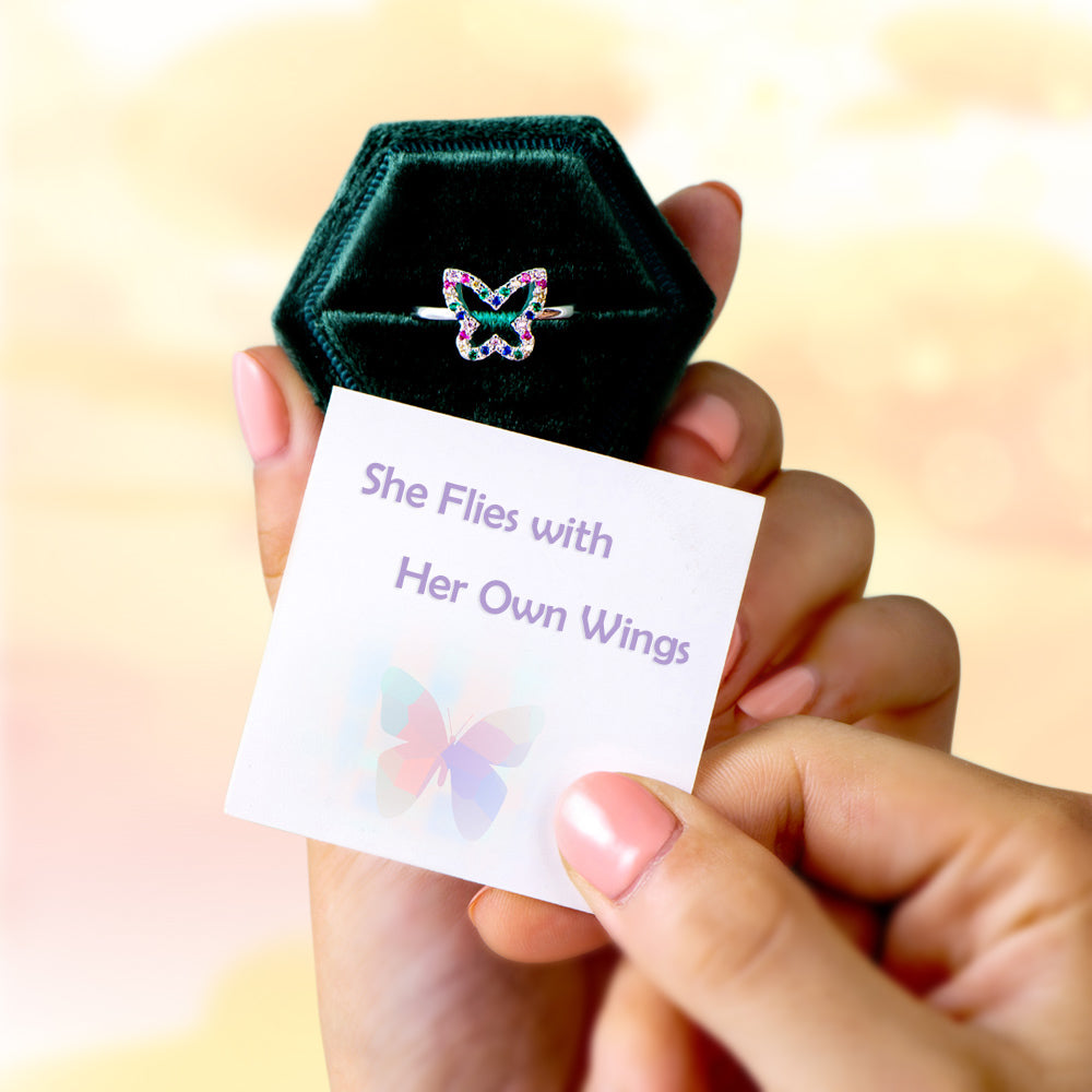 "She Flies with Her Own Wings" Ring