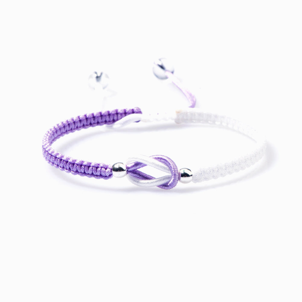 Best friends bracelet with braided design on white background