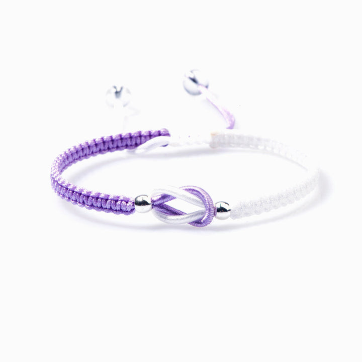 Best friends bracelet with braided design on white background