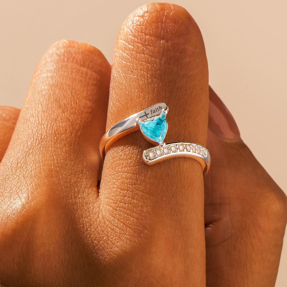 To My Daughter "Whenever You Feel Overwhelmed Always Remember To Pray On It Pray Over It & Pray Through It" Ring