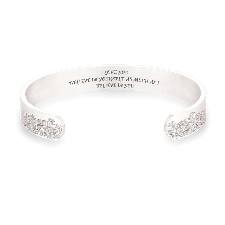 To My Daughter "I LOVE YOU, BELIEVE IN YOURSELF AS MUCH AS I BELIEVE IN YOU" Ocean Wave Bracelet - SARAH'S WHISPER