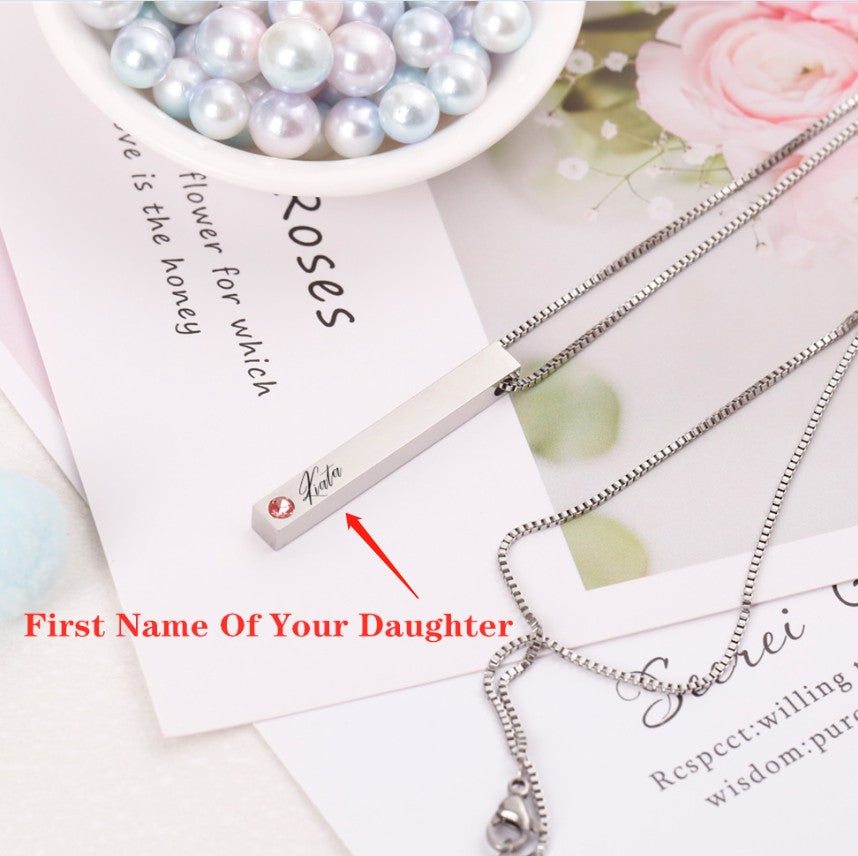 [CUSTOM NAME AND BIRTHSTONE] To my Daughter "I am the storm" Necklace - SARAH'S WHISPER